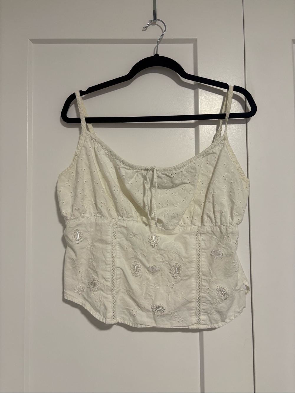 Y2K Nevada Eyelet Cotton Crop Top Sleeveless Summer Shirt Cami Plus Size 16 - Picture 2 of 9